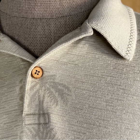 Tommy Bahama Men’s Silk Blend Tan & Sage Green Polo With Tropical Palm Trees XXL - Picture 4 of 14